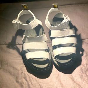 White Dr Marten Sandals